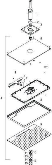 Immagine prodotto hansgrohe Soffione Rainmaker Select 460 a 2 getti con attacco a soffitto bianco/cromo : Color - (2 Tipi di raggi, 21 l/min)