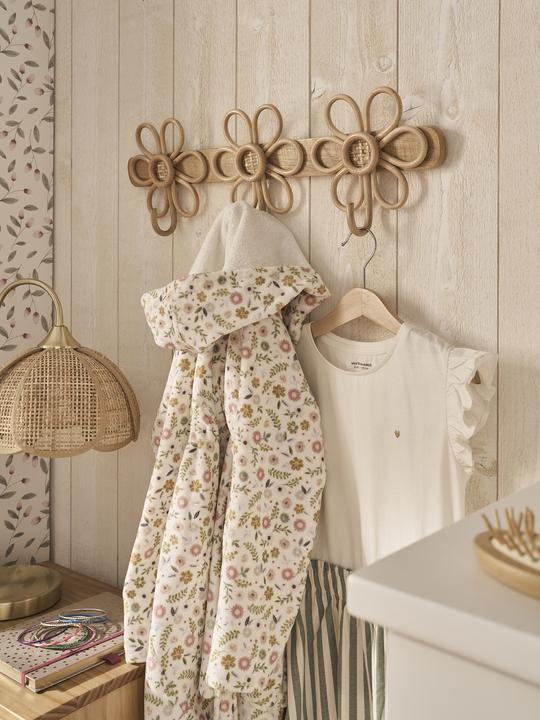 Produktbild Vertbaudet Kinderzimmer Wandgarderobe aus Rattan, 3 Blumen