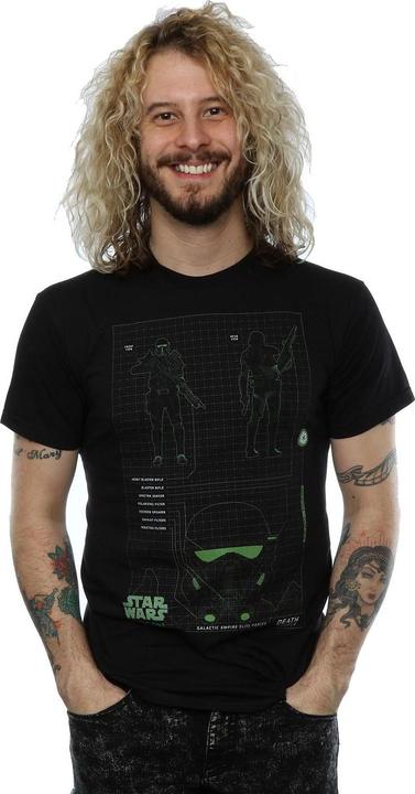 Actual product image Star Wars Mens Rogue One Death Trooper Schematic T-Shirt (M)