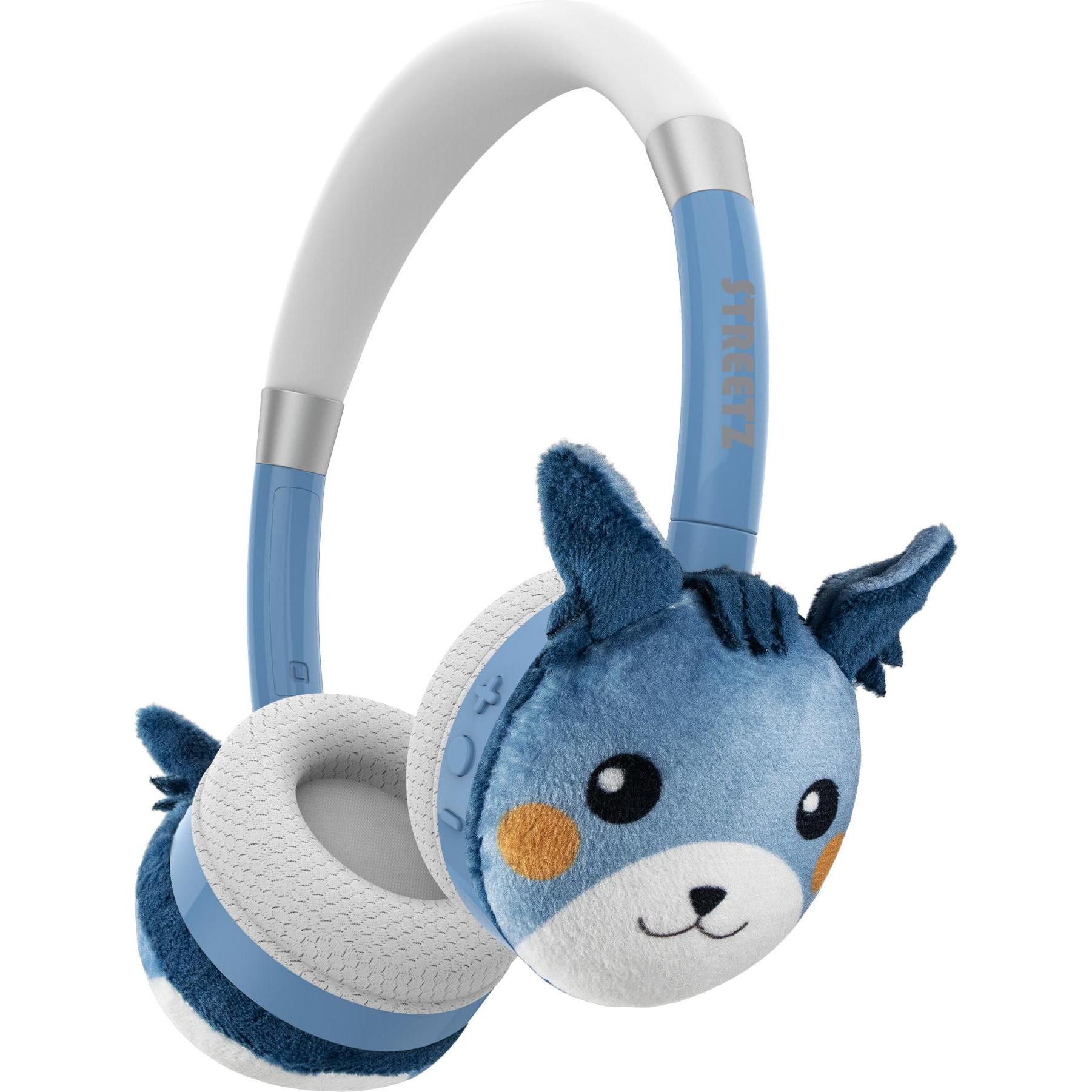 Streetz BT20 Kids Bluetooth plush headphones, mic, blue