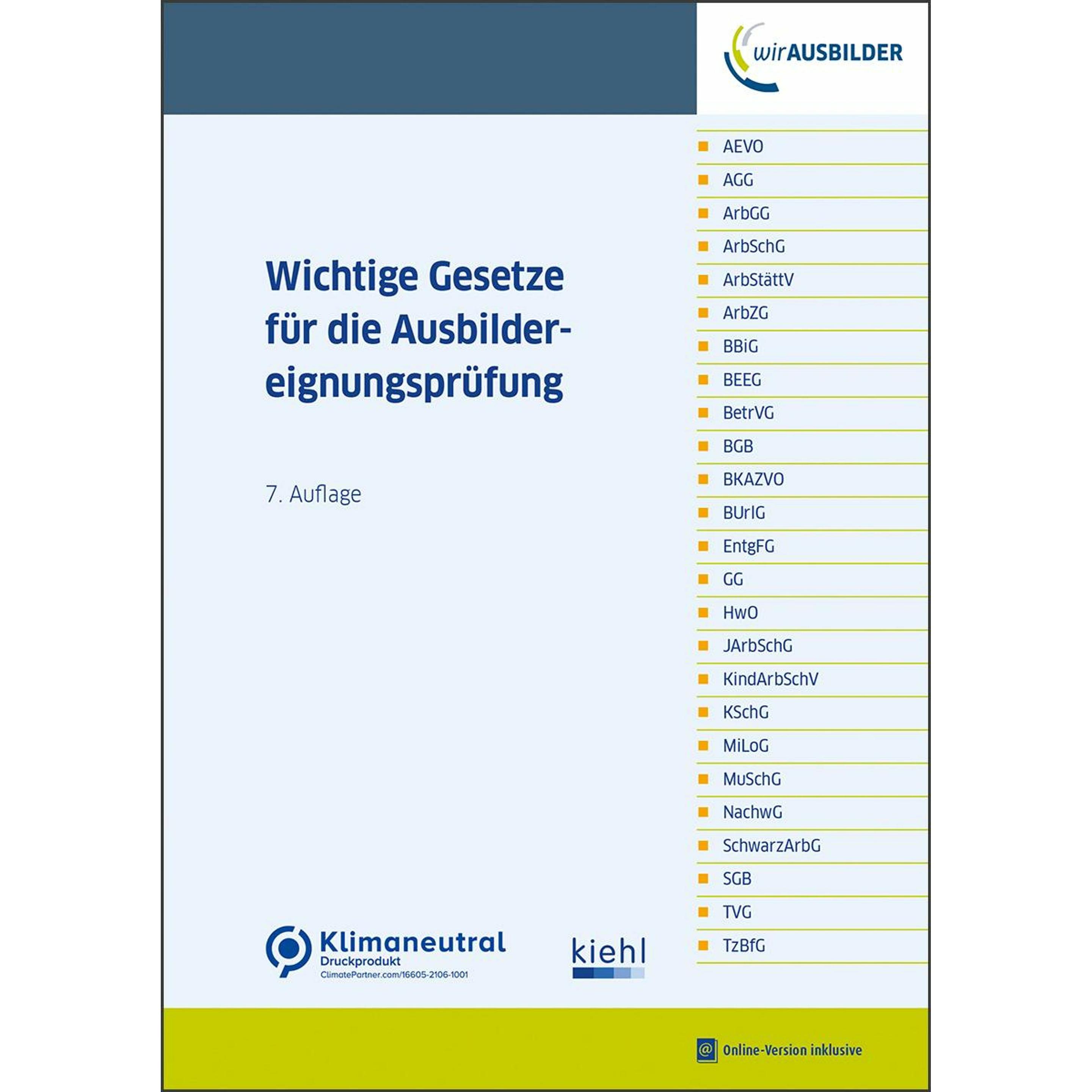 Wichtige Gesetze für die Ausbildereignungsprüfung, Fachbücher von Nwb Gesetzesredaktion