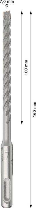 Immagine prodotto Bosch Professional Zubehör Punta per martello PRO SDS plus-5X, 7 x 100 x 160 mm (7 mm)