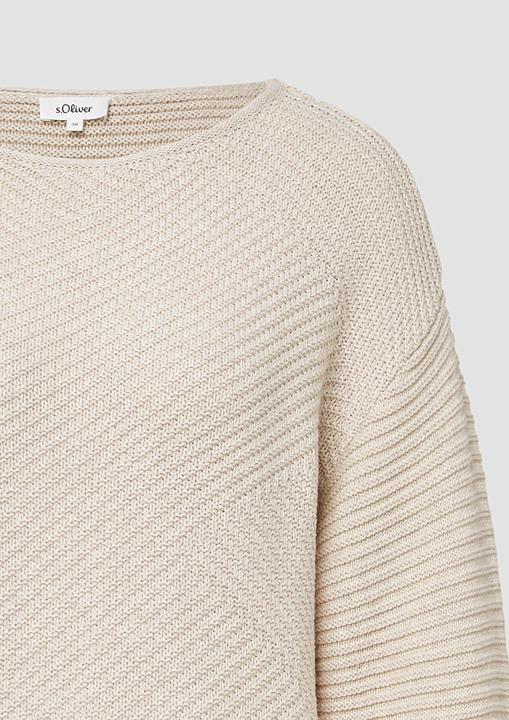 Produktbild s.Oliver Strickpullover Strukturierter Strickpullover im Relaxed Fit mit Rippbündchen (46)