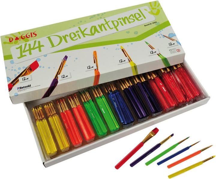 Produktbild Betzold Buntes Dreikantpinsel-Set