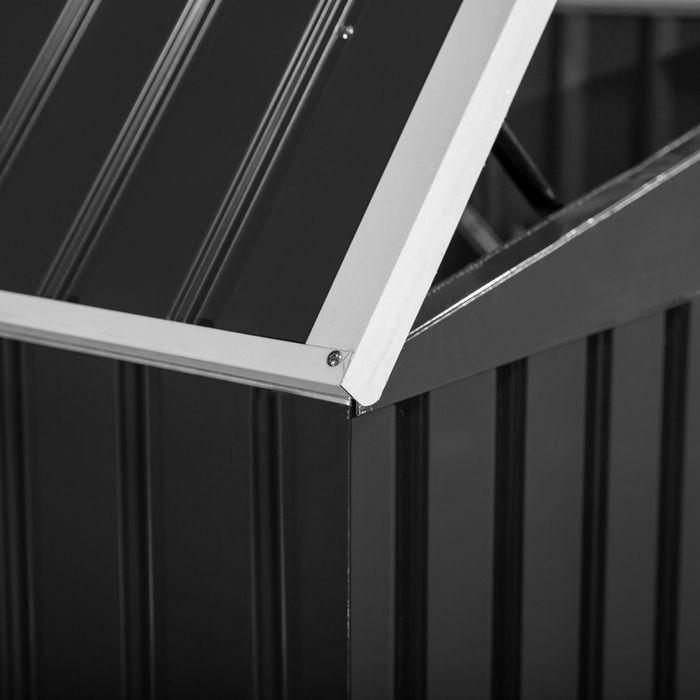 Produktbild Swisshandel24 Mülltonnenbox Müllbox abschliessbar für 2 Mülltonnen Stahl 178,5x104,5x128,5/113cm Schwarz