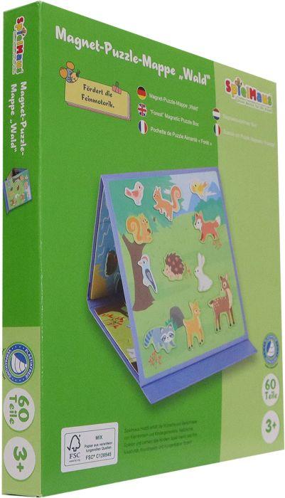 Image du produit Spielmaus Portefeuille puzzle magnétique en bois, 3 pièces (60 pièces)