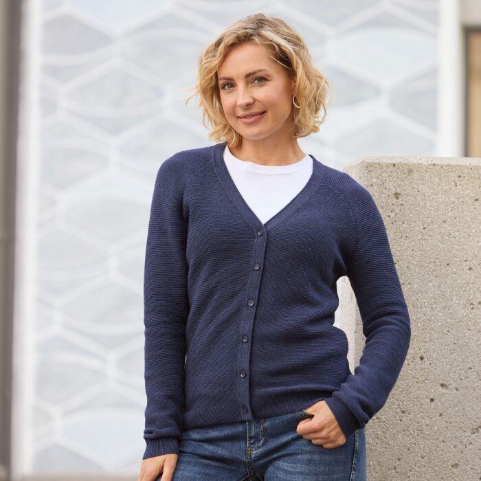 Produktbild Beverly Strickjacke mit Rippstruktur, V-Ausschnitt (L)