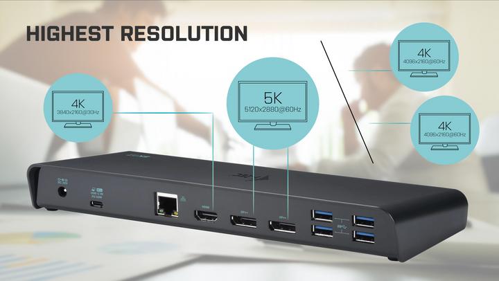 Actual product image i-tec USB 3.0 / USB-C Triple 4K Dock (USB-C, 5 Ports)