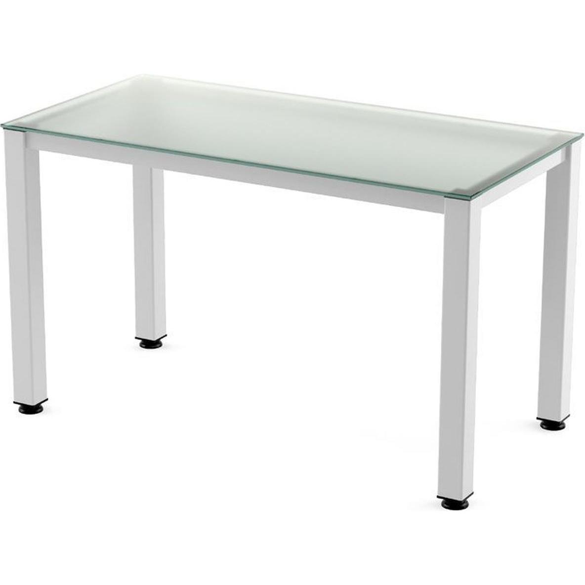 Rocada, Schreibtisch, Schreibtisch Executive BxTxH 120x60x73cm Gestell weiss Platte Glas satiniert (120 x 60 x 73 cm)