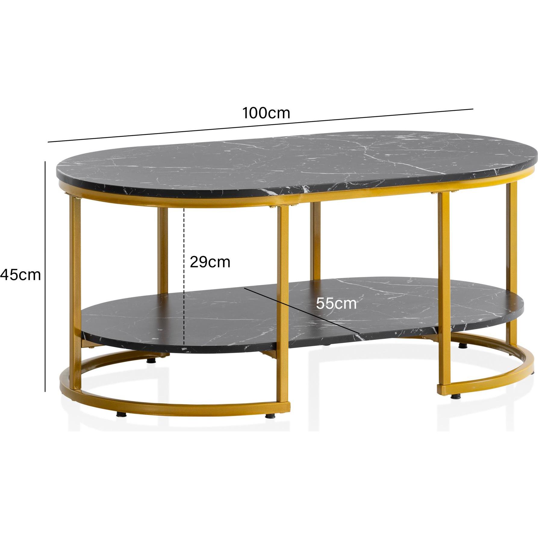 Thumbnail - FineBuy, Couchtisch + Beistelltisch, Aniya (100 x 60 x 45 cm)