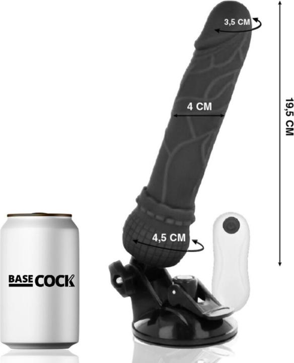 Actual product image Basecock Realistic Vibrator Remote Control Black 19,5 cm