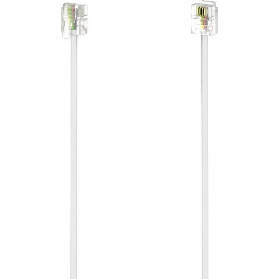 Hama Modularkabel, Stecker 6p4c - Stecker 6p4c, 6 m, Weiss, Telefon Zubehör