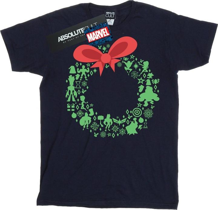 Immagine prodotto Avengers Christmas Wreath Maglietta Uomo (L)