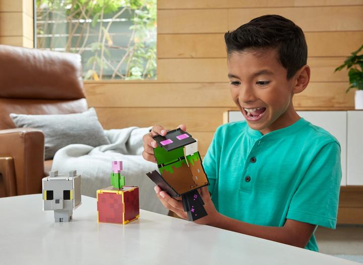 Actual product image Minecraft Flippin' Figure Enderman + Grass