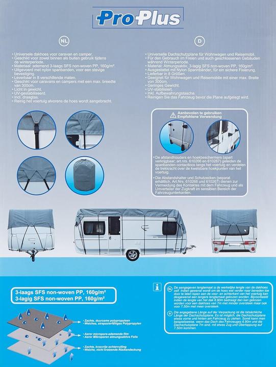 Actual product image ProPlus Caravan and motorhome roof protection tarpaulin