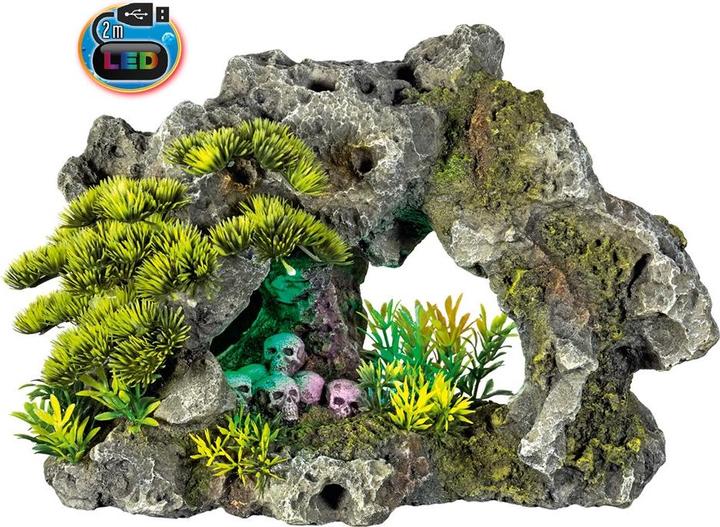 Produktbild Nobby Aqua Ornaments STEIN mit TOTENKÖPFEN mit LED (Dekoration, sonstige Gegenstände)