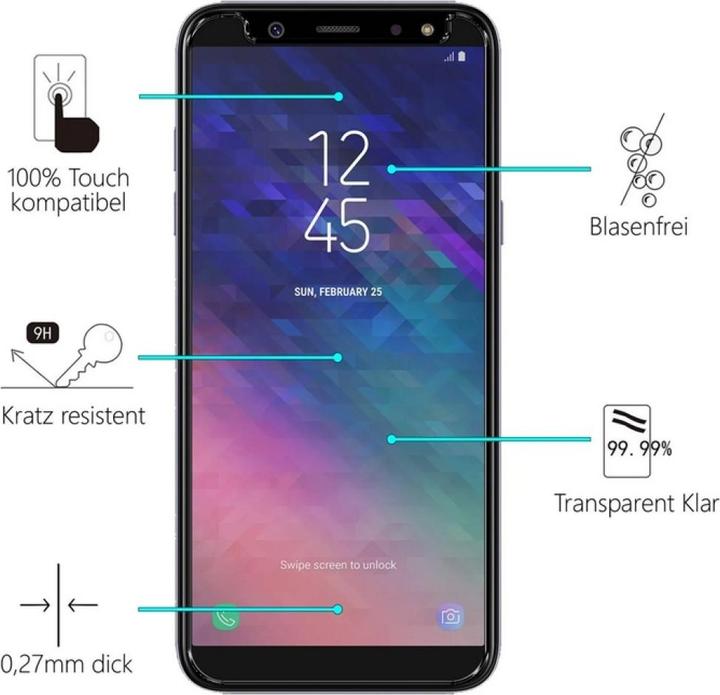Immagine prodotto Screenguard Samsung Galaxy A6 2018 Pellicola protettiva in vetro Custodia Design amichevole (1 pz., Samsung Galaxy A6)