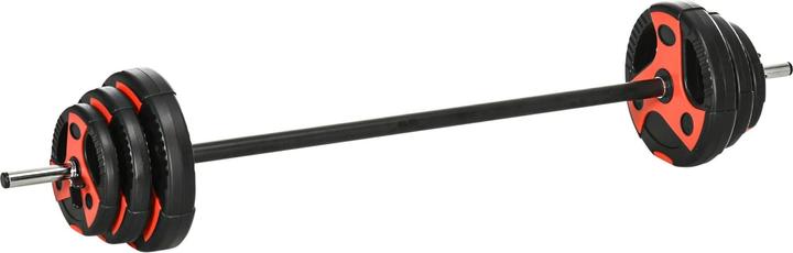 Actual product image Homcom Barbell set 20 kg, incl. 6 weight plates, non-slip bar, black+red (2 x 5 kg)