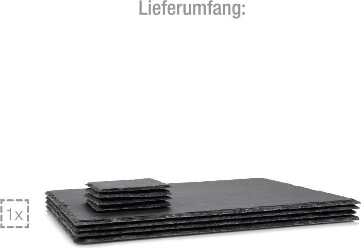 Image du produit Sänger Geschirr Set d'assiettes à dîner en ardoise, sous-verres modernes en ardoise pour 4 personnes (4 pcs, 40 x 30 cm)