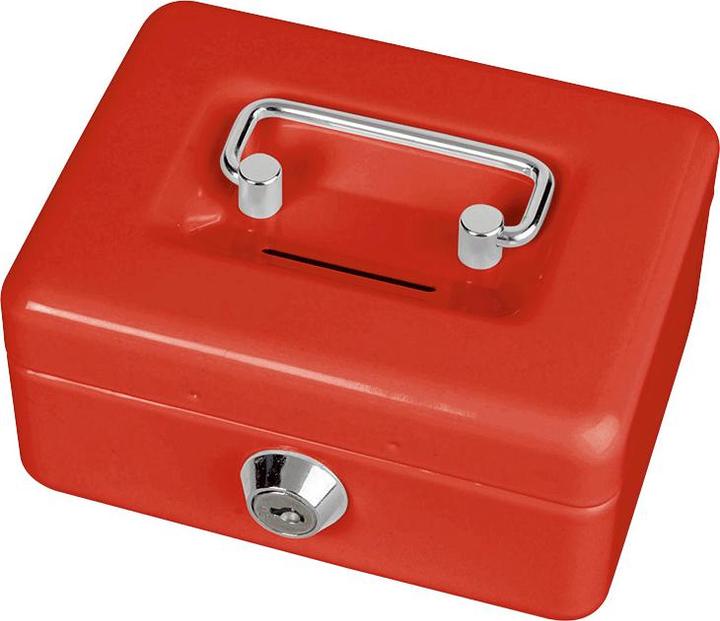 Image du produit Maul Caissette à monnaie, rouge, en acier peint, serrure à cylindre de sécurité avec 2 clés.
