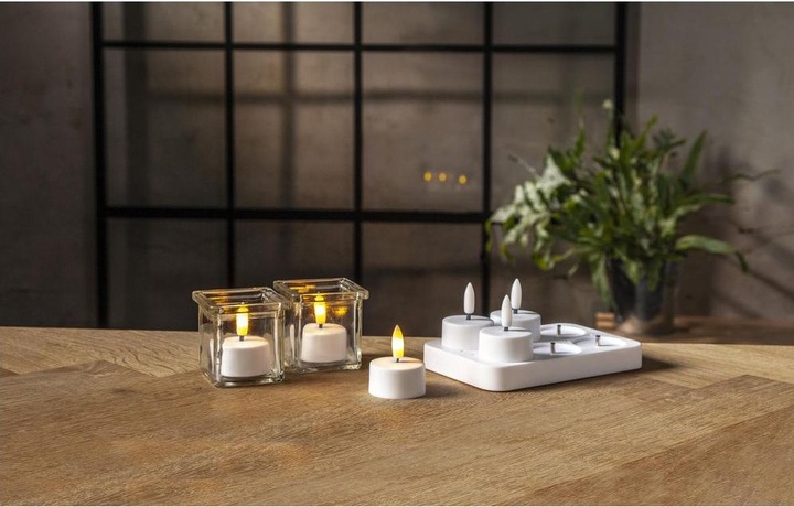 Image du produit Star Trading Lot de 6 bougies chauffe-plat LED Flamme Charge, Blanc (6 x)