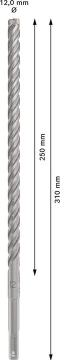 Produktbild Bosch Zubehör PRO SDS plus-5X Hammerbohrer, 12 x 250 x 310 mm (12 Millimeter)