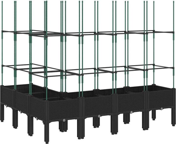 Image du produit vidaXL Bac à plantes avec treillis PP