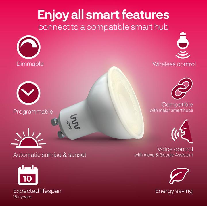 Image du produit Innr Smart Spot RS 227 T-4 comfort 4-Pack (GU10, 5 W, 420 lm, 4 x, F)