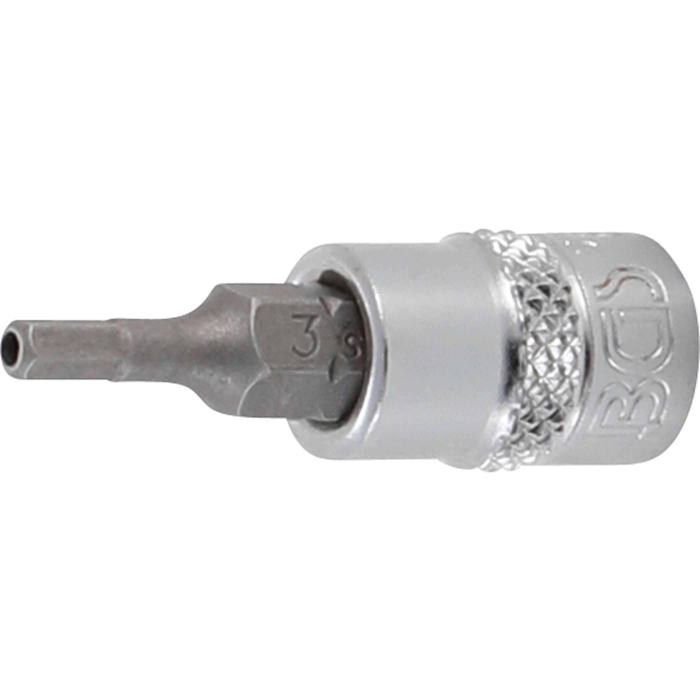 BGS, Bits, Bit-Einsatz Antrieb Innenvierkant 6,3 mm (1/4") Innensechskant mit Bohrung 3 mm (6,3 mm)