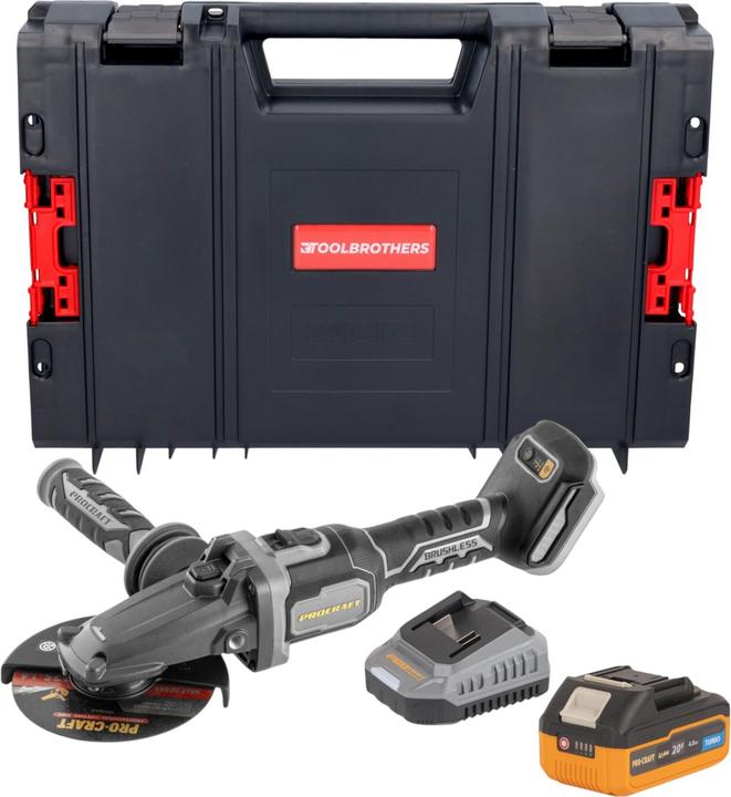 Image du produit Procraft Industrial AG125Cbb Meuleuse d'angle sans fil à tête plate 20 V 125 mm Brushless + 1x (125 mm)