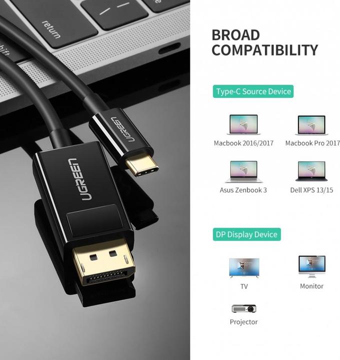 Produktbild Ugreen USB-C auf Display Port (1.50 m, USB Typ C)