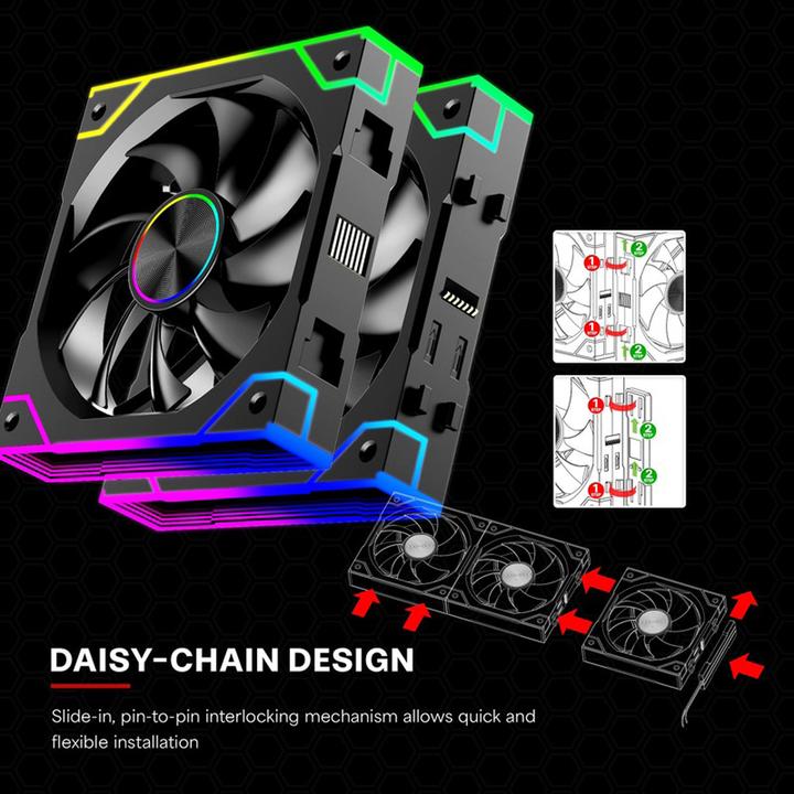 Image du produit Xilence Lüfter Daisy-Chain-ARGB 125x360x25mm (120 mm, 3x)