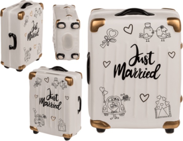 Productafbeelding Out of the blue Spaarpot trolley koffer Just Married