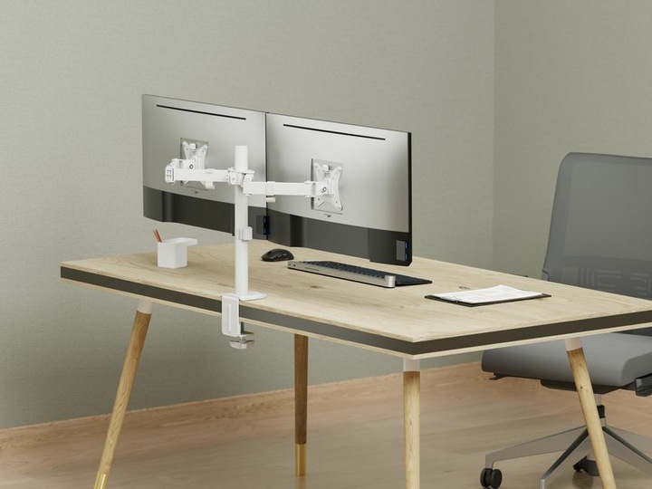 Produktbild equip Tischhalterung 17"-32"/ 2TFT je 9kg 360° Gasfeder ws (Tisch, 32.01")