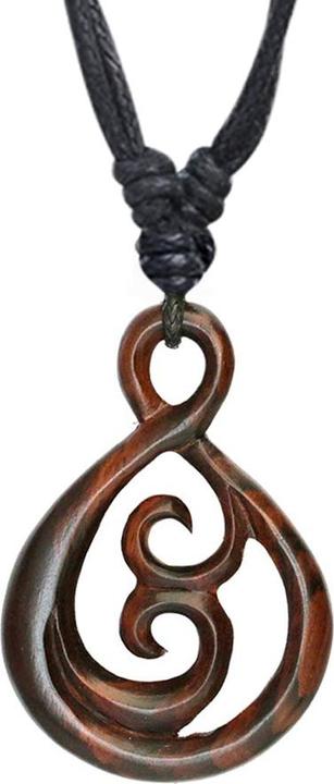 Produktbild Star Piercing Halskette schwarz Anhänger Stammes Ornament Tropfen aus Narra Holz (Narra Holz)