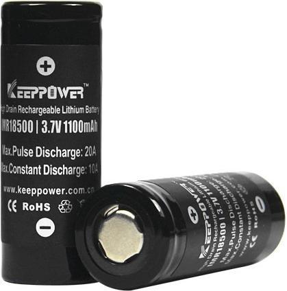 Immagine prodotto Keeppower Akku IMR18500 - (10A) Li-Ion-Akku (1 pz., 18500, 1100 mAh)