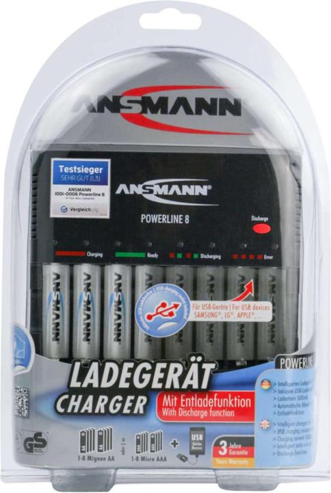 Image du produit Ansmann Ligne électrique 8 (1 pcs, AAA, AA, Chargeurs sans batterie)
