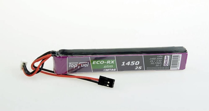 Produktbild Hacker RC-Akku TopFuel LiPo 20C ECO-X 1450mAh 2S slim RX MTAG (7.40 V, 1450 mAh)