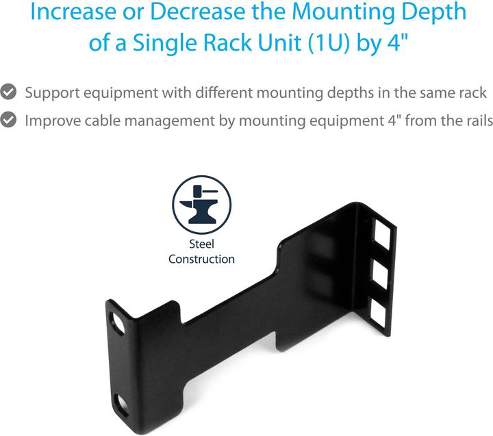 StarTech 4in Rack Depth Adapter - 1u