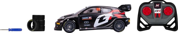 Actual product image Nikko Toyota Gazoo Racing Rovanperä Sweden Rally 2024 Remote Control Car with Extra Wheels, 1:16