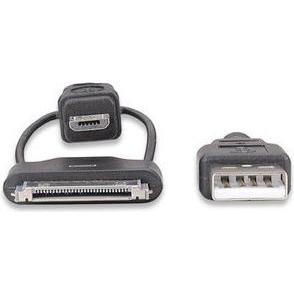 Thumbnail - Manhattan iLynk 2-in-1 Cable30-pin, micro usb (apple and micro usb cable), *USBAM, *MUSBM (0.65 m, USB 3.2 Gen 1), USB K...