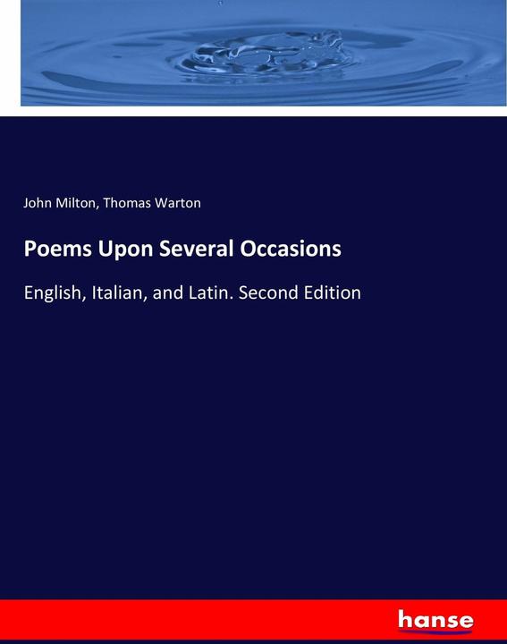 Produktbild Poems Upon Several Occasions (Latein, Italienisch, Deutsch, John Milton, Thomas Warton, 2017)