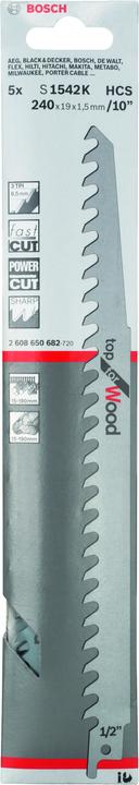 Produktbild Bosch Professional Zubehör Säbelsägeblatt S 1542 K, Top for Wood, 5er-Pack