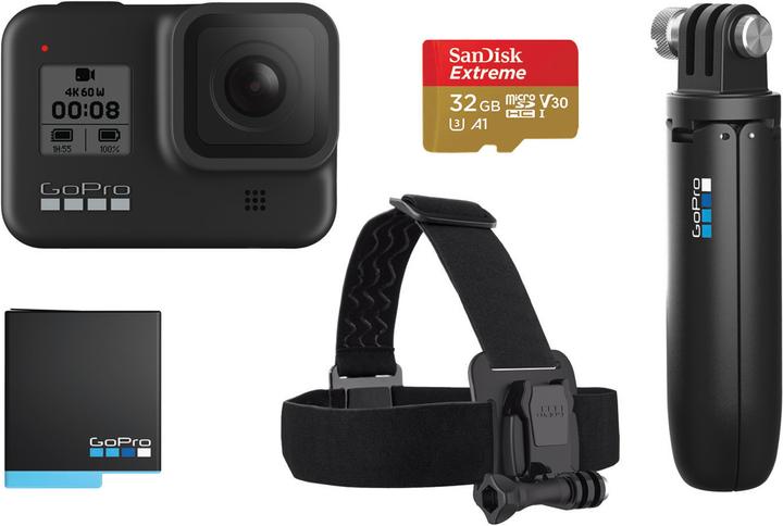Produktbild GoPro Hero 8 Black Holiday Bundle (60p, 4K, WLAN, Bluetooth)