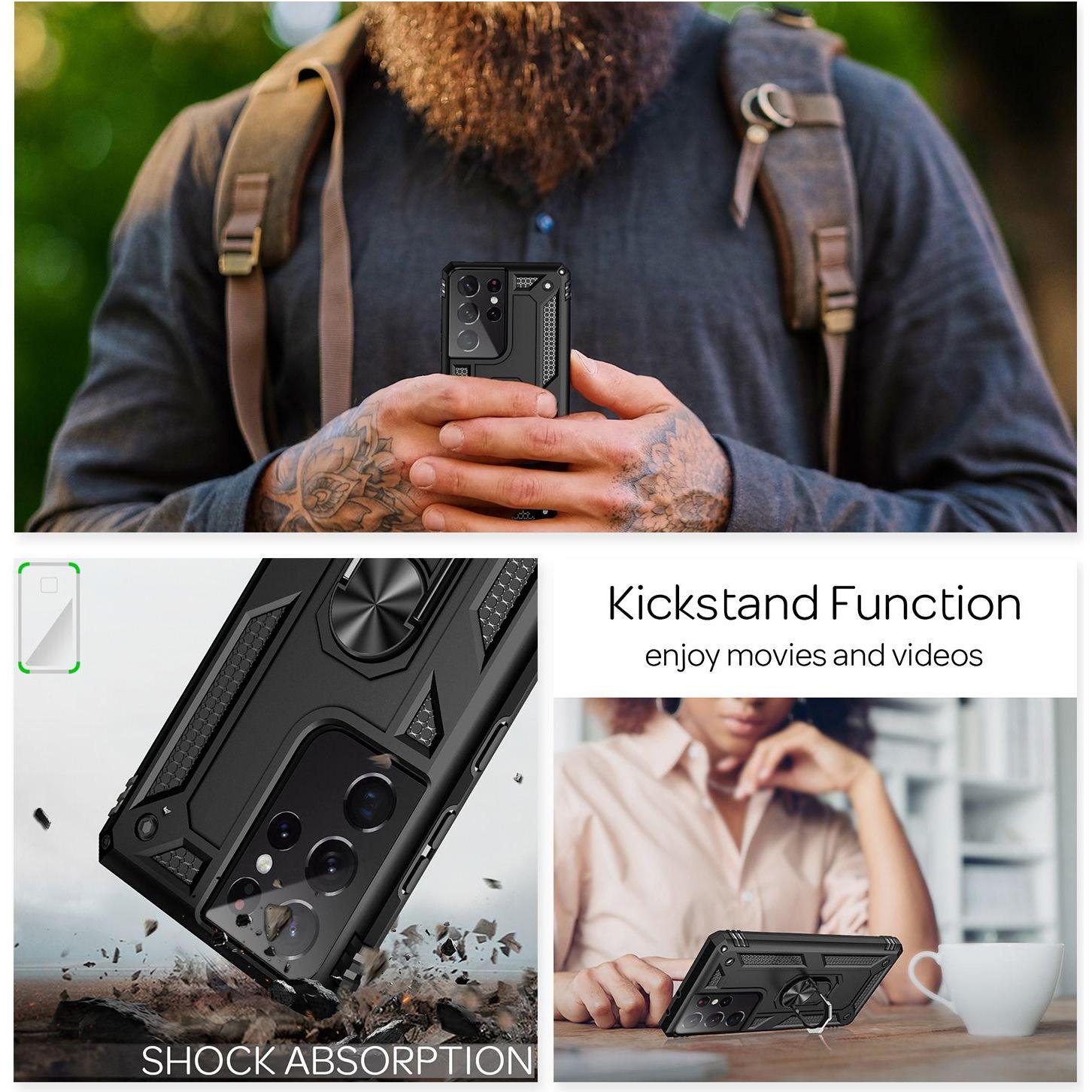 Thumbnail - Nalia Ring Handyhülle (Samsung Galaxy S21 Ultra), Smartphone Hülle, Schwarz