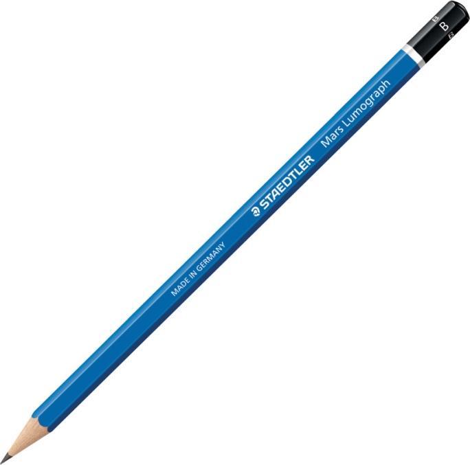 Actual product image Staedtler Mars Lumograph, B, Blue, Hexagonal, Art, Graphic drawing, Hobby, Office, School, Techn (2 mm, B, 1 x)