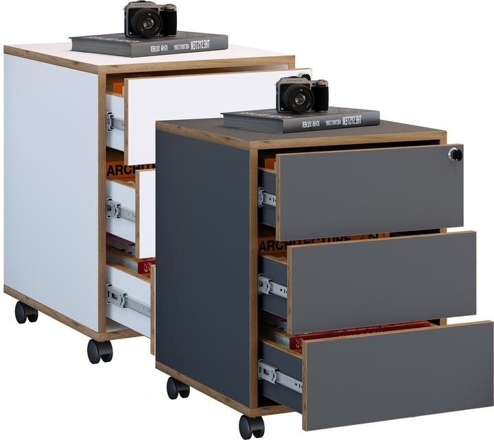 VCM Büro Rollcontainer Salia 3 Schublade (50 x 42 x 45 cm)