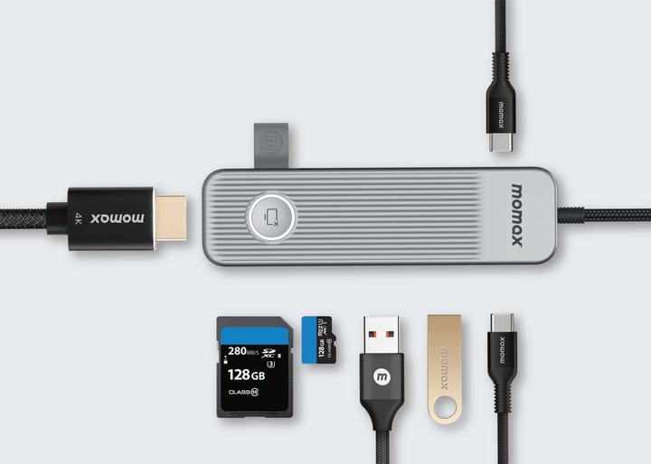 Actual product image Momax One Link 7 in 1 multi-function USB-C hub