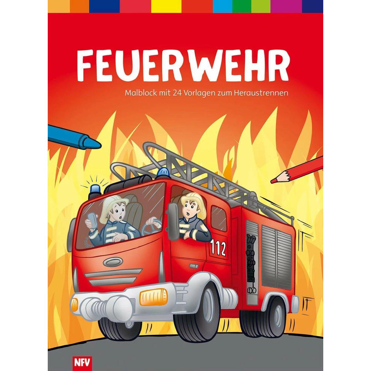 Neuer Favorit Feuerwehr - Malblock mit 24 Vorlagen zum Heraustrennen