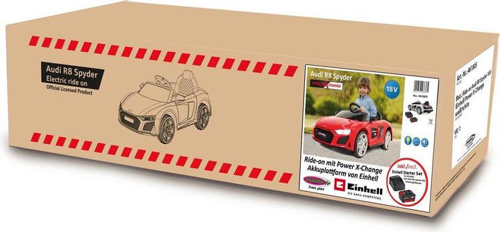 Produktbild Jamara Ride-on Audi R8 Spyder 18V weiss Einhell Power X-Change inkl. Starter Set (18 V)